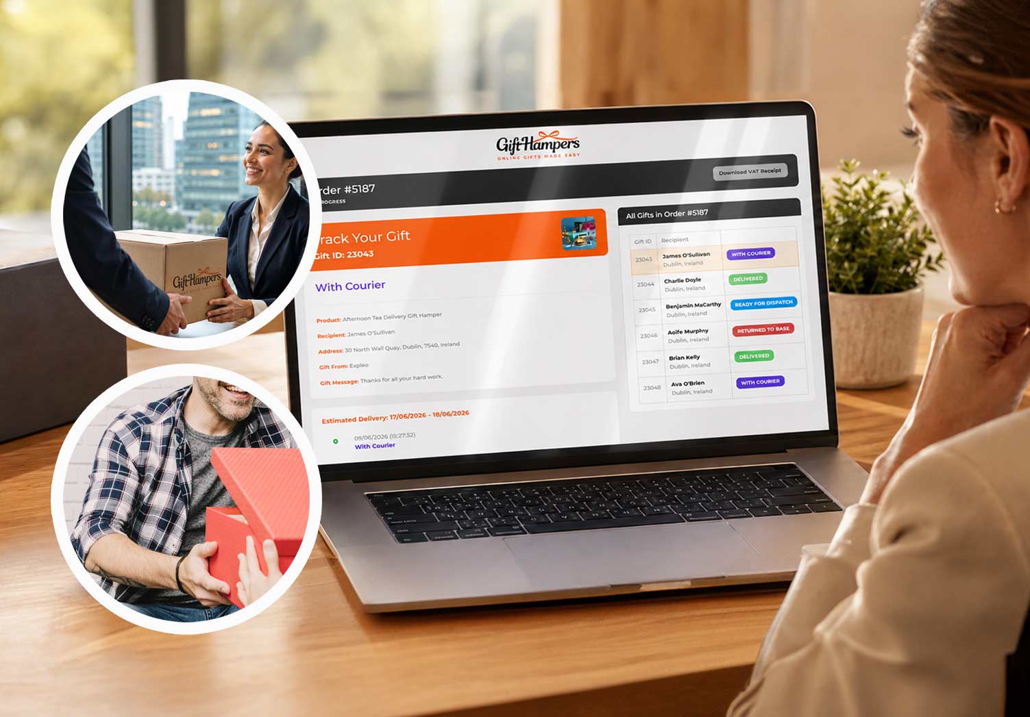 realtime tracking corporate gift hamper delivery in Croatia